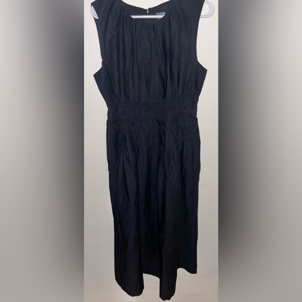 NWT J.Crew Hyacinth midi dress in cotton poplin Black Medium Smocked Preppy - Picture 7 of 13